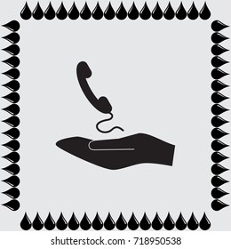 Handset icon, classic phone vector illustration