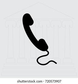 Handset icon, classic phone vector illustration