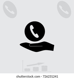 Handset Icon, Classic Phone Vector Illustration