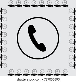 Handset icon, classic phone vector illustration
