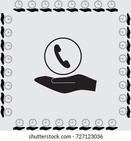 Handset icon, classic phone vector illustration