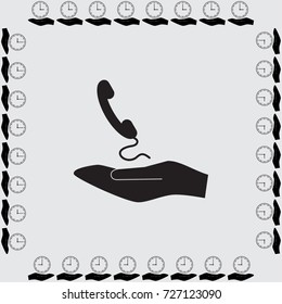 Handset icon, classic phone vector illustration
