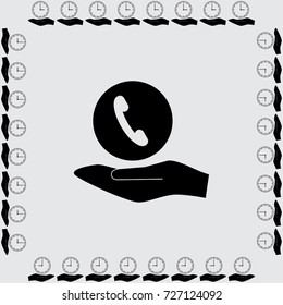 Handset icon, classic phone vector illustration