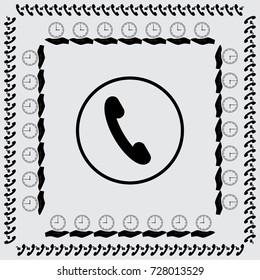 Handset icon, classic phone vector illustration