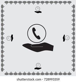 Handset icon, classic phone vector illustration