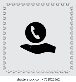 Handset icon, classic phone vector illustration