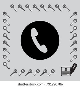 Handset icon, classic phone vector illustration