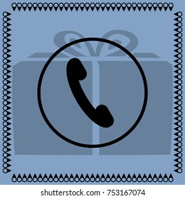 Handset icon, classic phone vector illustration