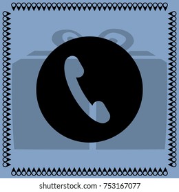 Handset icon, classic phone vector illustration
