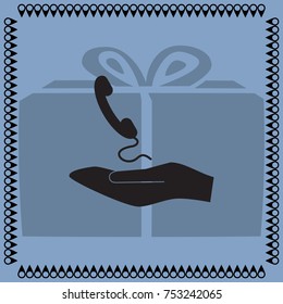 Handset icon, classic phone vector illustration