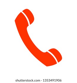 Handset icon, end of conversation. Monochrome vector illustration in flat style.