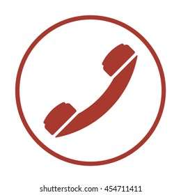 Handset  icon. Flat design.