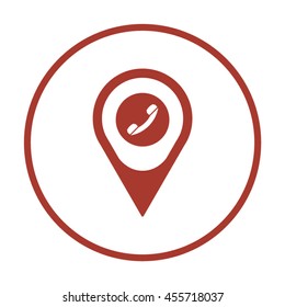 Handset  icon. Flat design.
