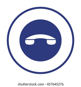 Handset  icon. Flat design.