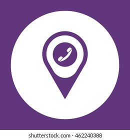 Handset  icon. Flat design.