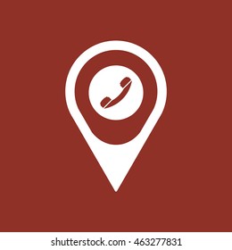 Handset  icon. Flat design.