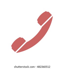 Handset  icon. Flat design.