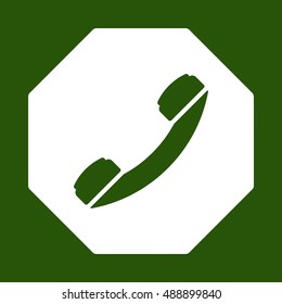 Handset  icon. Flat design.