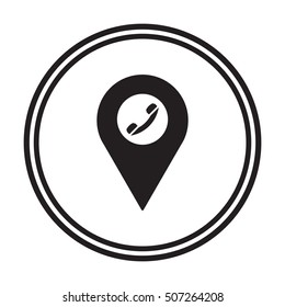 Handset icon. Flat design.