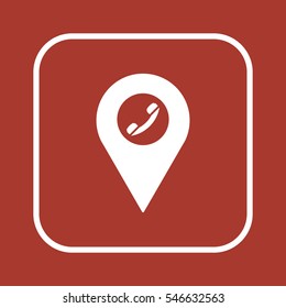 Handset icon. Flat design.