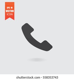 Handset icon in flat style isolated on grey background. For your design, logo. Vector illustration.