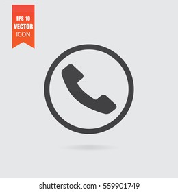 Handset icon in flat style isolated on grey background. For your design, logo. Vector illustration.