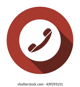Handset  icon,  isolated. Flat  design.