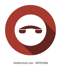 Handset  icon,  isolated. Flat  design.