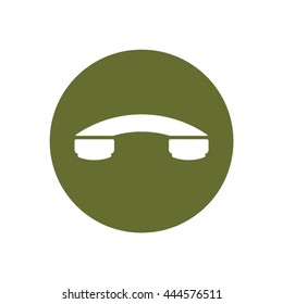 Handset    icon,  isolated. Flat  design.