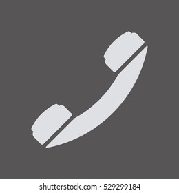 Handset   icon,  isolated. Flat  design.