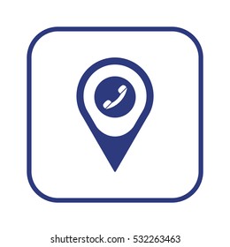 Handset  icon, isolated. Flat  design. 