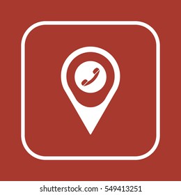 Handset  icon, isolated. Flat  design. 