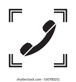 Handset   icon,  isolated. Flat  design.