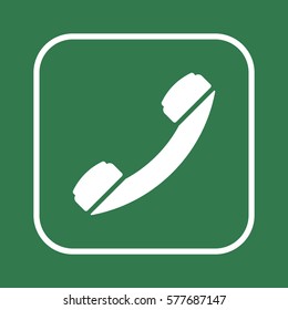 Handset   icon,  isolated. Flat  design.