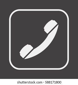 Handset   icon,  isolated. Flat  design.