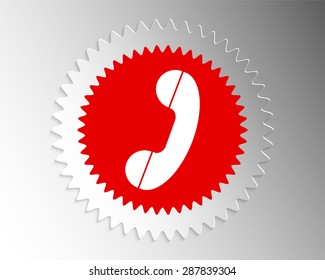 Handset icon in paper banner index