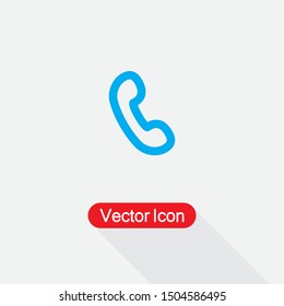 Handset Icon, Phone Icon Vector Illustration On Light Gray Background Eps10