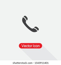 Handset Icon, Phone Icon Vector Illustration Isolated On Light Gray Background Eps10