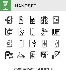 conjunto de iconos de auriculares. Colección de iconos de Smartphone, Call, Teléfono