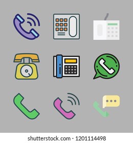 handset icon set. vector set about phone call and telephone icons set.