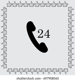 Handset icon, support vector illustration