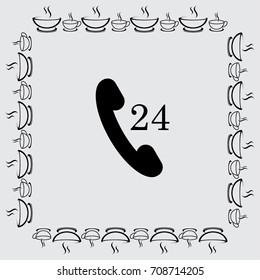 Handset icon, support vector illustration