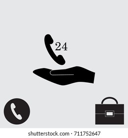 Handset icon, support vector illustration