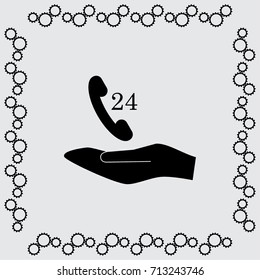 Handset icon, support vector illustration