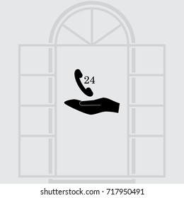 Handset icon, support vector illustration