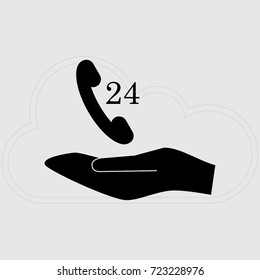 Handset icon, support vector illustration