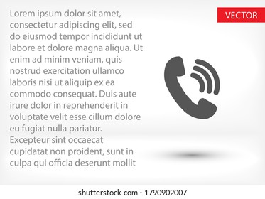 handset icon vector 10 eps . Lorem Ipsum Flat Design 