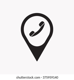 handset icon, vector illustration. Flat design style