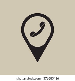 handset icon, vector illustration. Flat design  