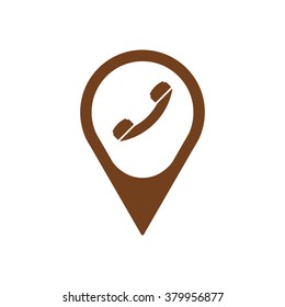 handset icon, vector illustration. Flat design style